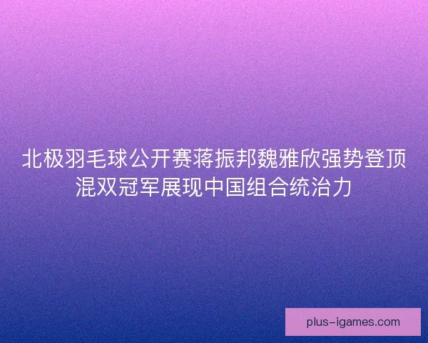 北极羽毛球公开赛蒋振邦魏雅欣强势登顶混双冠军展现中国组合统治力